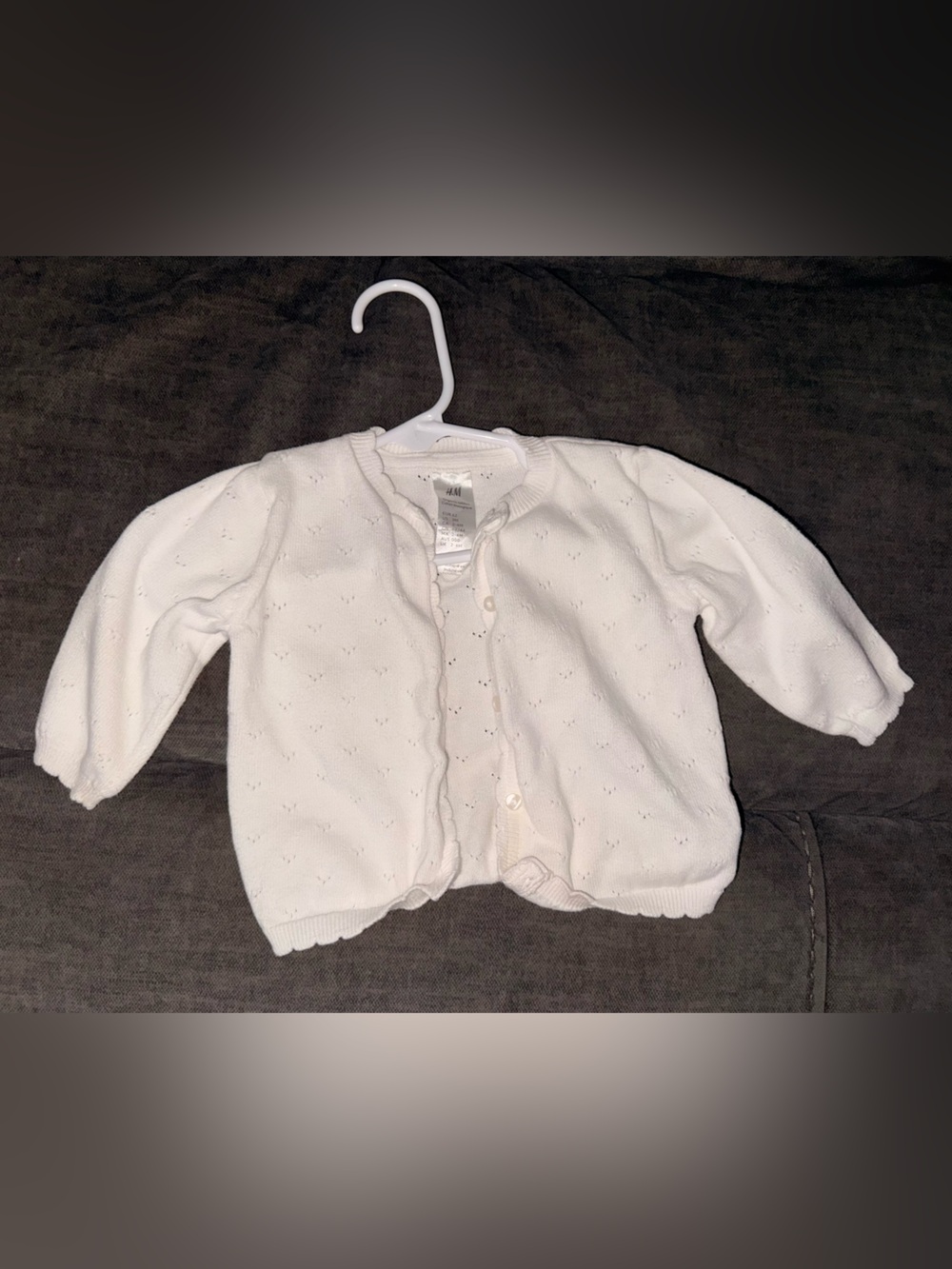 H&M White Knit Baby Cardigan